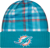 Miami Dolphins Plaid Cuffed Knit Toque