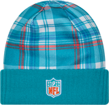 Miami Dolphins Plaid Cuffed Knit Toque Back