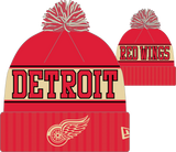 Detroit Red Wings Retro Knit Fleece Lined Pom Toque