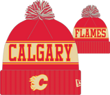 Calgary Flames Retro Knit Fleece Lined Pom Toque