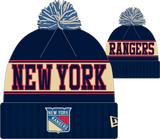 New York Rangers Retro Knit Fleece Lined Pom Toque Navy