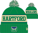 Hartford Whalers Retro Knit Fleece Lined Pom Toque