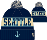 Seattle Kraken Alt Retro Knit Fleece Lined Pom Toque