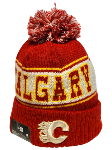 Calgary Flames Retro Knit Fleece Lined Pom Toque