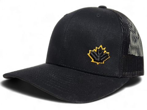 Canada Leaf Trucker Cap Black Gold