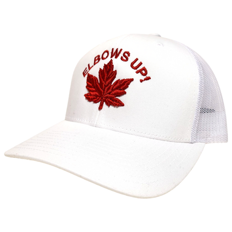 Elbows Up! Canada Trucker White