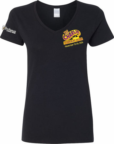 Charlie And The Chocolate Factory Womens V Neck Tee Black