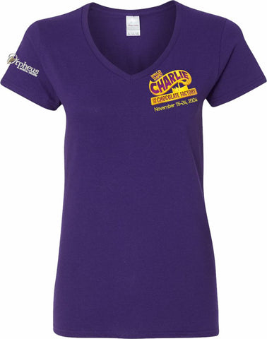 Charlie And The Chocolate Factory Womens V Neck Tee Purple