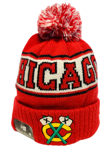 Chicago Blackhawks Alt Retro Knit Fleece Lined Pom Toque