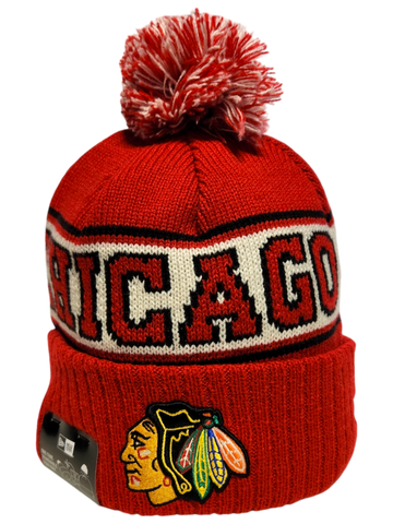 Chicago Blackhawks Retro Knit Fleece Lined Pom Toque