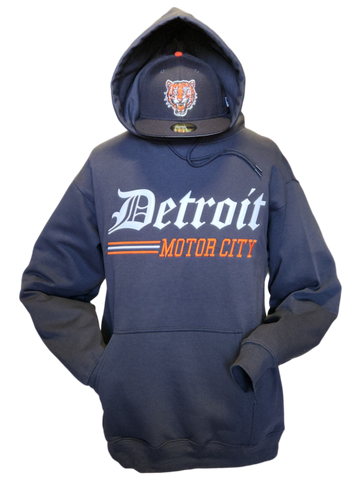 Detroit Motor City Hoodie Navy Blue