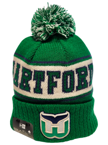 Hartford Whalers Retro Knit Fleece Lined Pom Toque