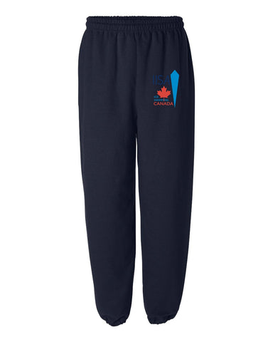 IISA Elastic Bottom Sweat Pants Navy