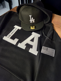 Los Angeles City Hoodie Black White