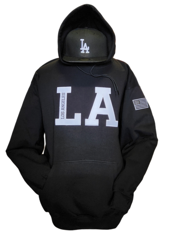 Los Angeles City Hoodie Black White