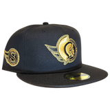 Ottawa Senators NHL 59FIFTY Side Patch Black Metallic Gold