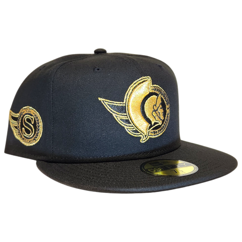 Ottawa Senators NHL 59FIFTY Side Patch Black Metallic Gold