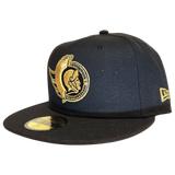 Ottawa Senators NHL 59FIFTY Side Patch Black Metallic Gold