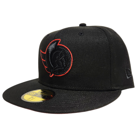 Ottawa Senators NHL 59FIFTY Custom Blackout Red Pop