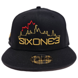 613 Snapback Side Patch Cityscape Black Metallic