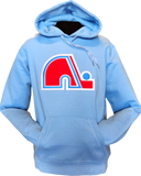 Quebec Nordiques Embroidered Crest Hoodie Light Blue