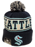 Seattle Kraken Retro Knit Fleece Lined Pom Toque