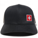 Switzerland Trucker Hat Black