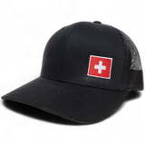 Switzerland Trucker Hat Black