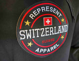 Switzerland Embroidered Crest Benchmark Hoodie Black