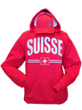 Switzerland Embroidered Hoodie Red