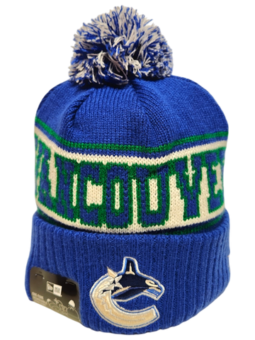 Vancouver Canucks Retro Knit Fleece Lined Pom Toque