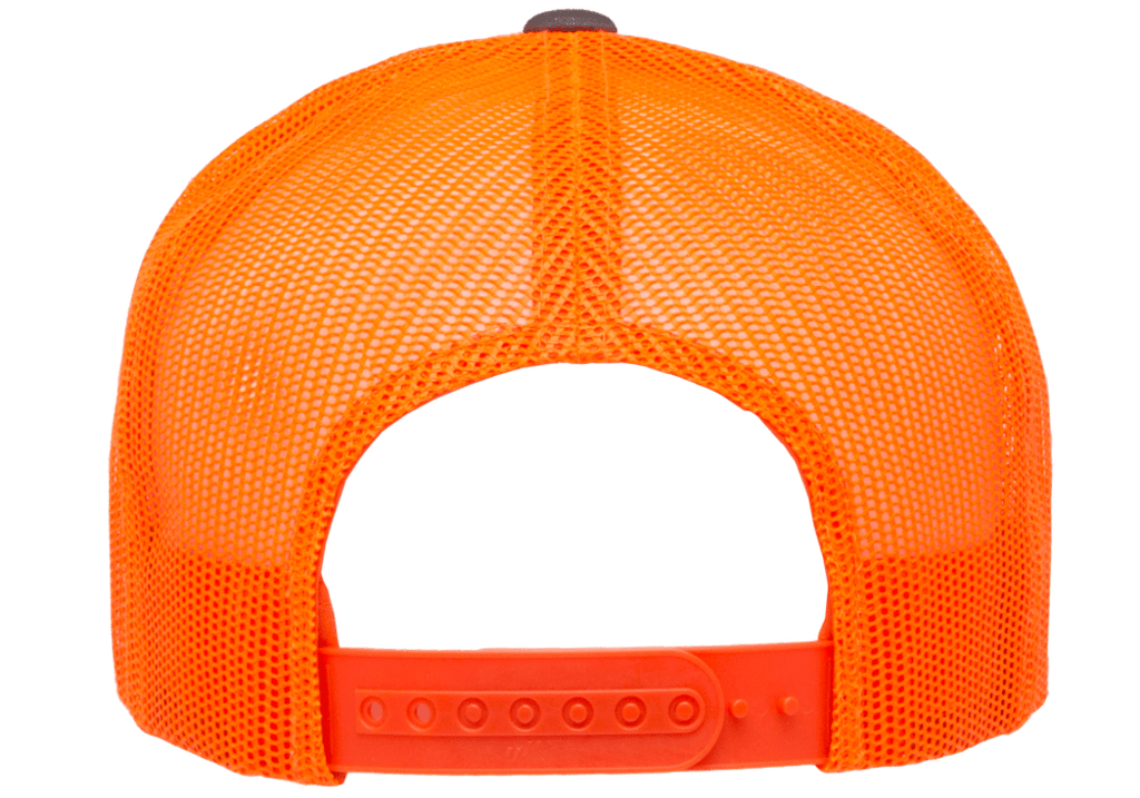 YP Back Neon Orange Trucker Clubhouse Classics Than – Just More Charcoal Caps Mesh Cap
