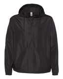 Independent Unisex Lightweight Quarter-Zip Windbreaker Jacket Black